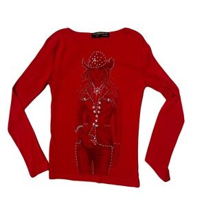 Cowgirl Red Shirt with Sequins